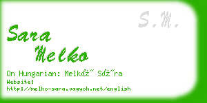 sara melko business card